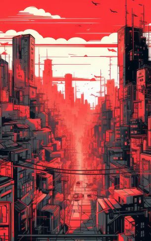 cityscape, red, city Wallpaper 1200x1920