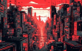 cityscape, red, city Wallpaper 1920x1200