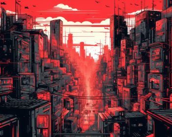 cityscape, red, city Wallpaper 1280x1024