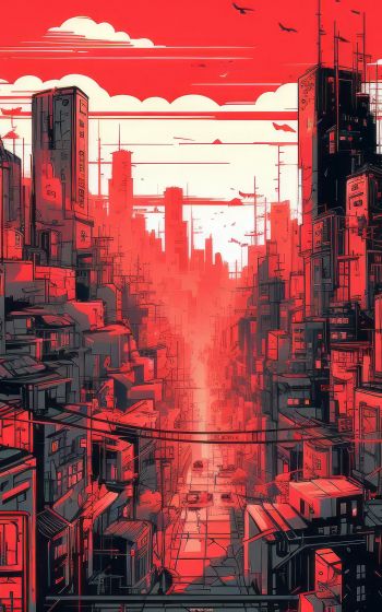 cityscape, red, city Wallpaper 800x1280
