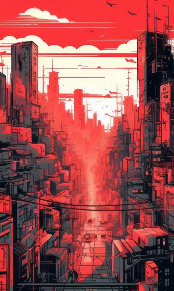 cityscape, red, city Wallpaper 1200x2000