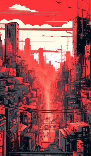 cityscape, red, city Wallpaper 600x1024