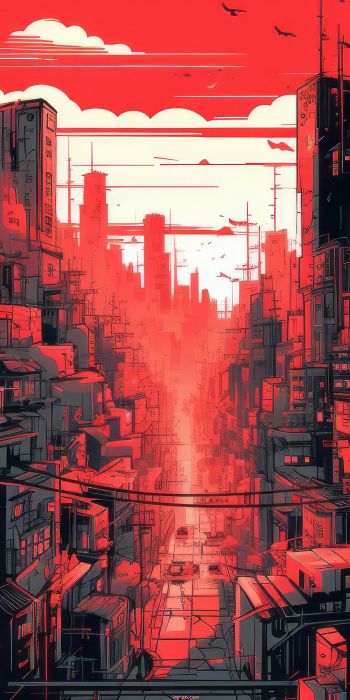 cityscape, red, city Wallpaper 720x1440