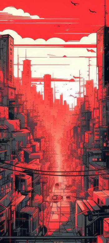 cityscape, red, city Wallpaper 720x1600