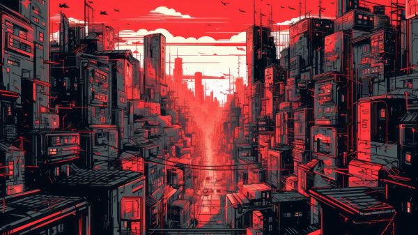 cityscape, red, city Wallpaper 1280x720