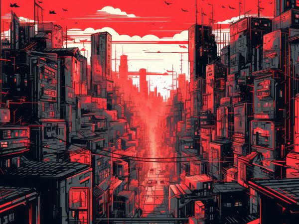 cityscape, red, city Wallpaper 1024x768