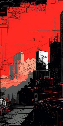 urban landscape, red Wallpaper 720x1440