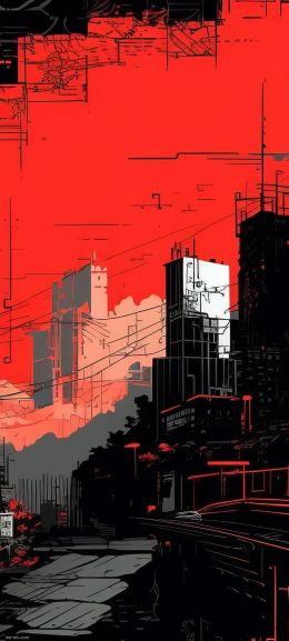 urban landscape, red Wallpaper 720x1600