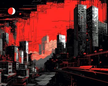urban landscape, red Wallpaper 1280x1024