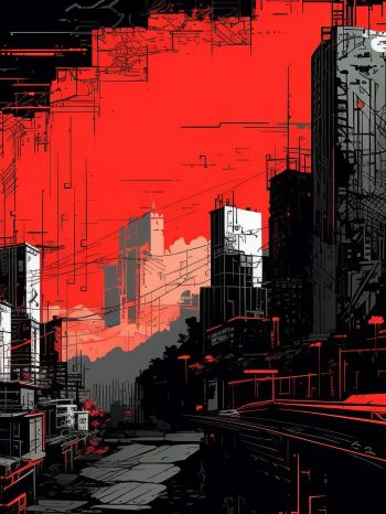urban landscape, red Wallpaper 1620x2160