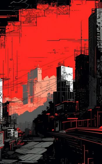 urban landscape, red Wallpaper 800x1280