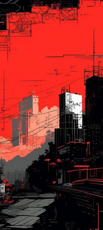 urban landscape, red Wallpaper 720x1600
