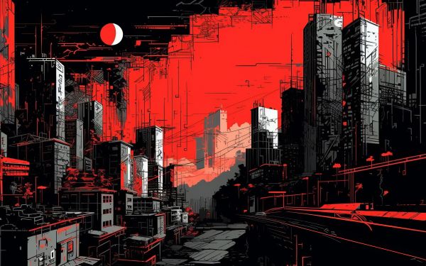 urban landscape, red Wallpaper 1920x1200