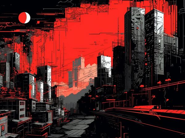 urban landscape, red Wallpaper 1024x768