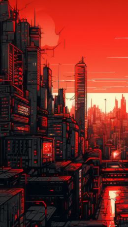 year landscape, red Wallpaper 640x1136