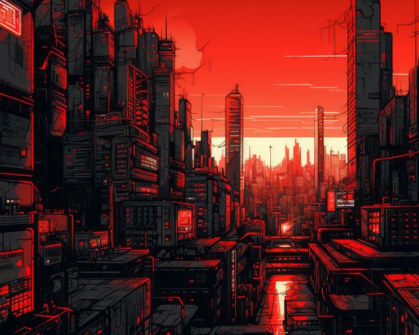 year landscape, red Wallpaper 1280x1024