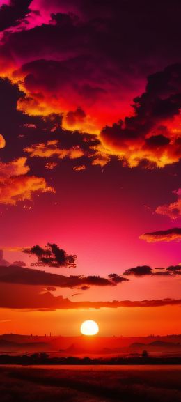 sunset, landscape, red sky Wallpaper 720x1600