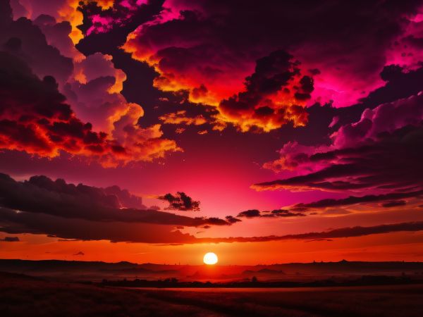 sunset, landscape, red sky Wallpaper 800x600