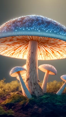 mushroom, mushroom forest Wallpaper 640x1136
