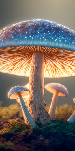 mushroom, mushroom forest Wallpaper 720x1440
