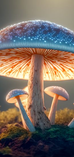 mushroom, mushroom forest Wallpaper 1080x2280