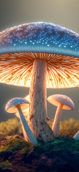 mushroom, mushroom forest Wallpaper 828x1792