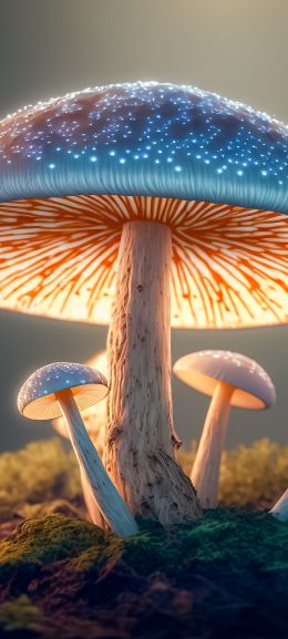 mushroom, mushroom forest Wallpaper 1080x2400