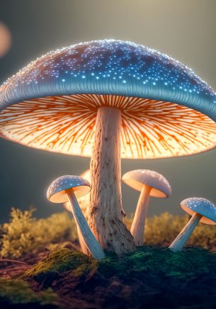 mushroom, mushroom forest Wallpaper 1668x2388