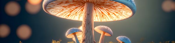 mushroom, mushroom forest Wallpaper 1590x400