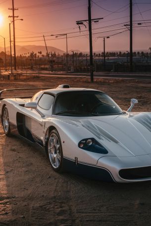 Maserati MC12, sports car, sunset Wallpaper 640x960