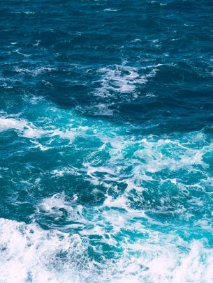 sea foam, sea, blue Wallpaper 1668x2224