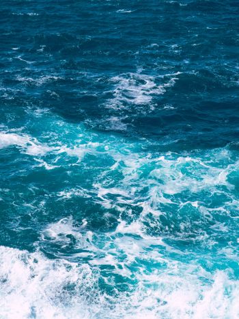 sea foam, sea, blue Wallpaper 1668x2224