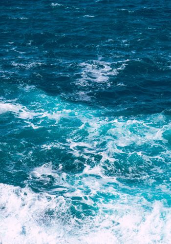 sea foam, sea, blue Wallpaper 1668x2388