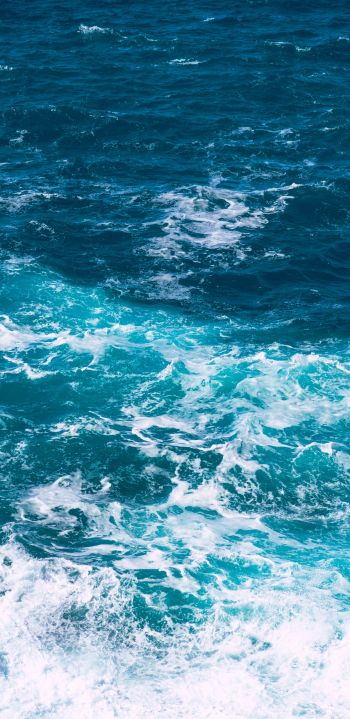 sea foam, sea, blue Wallpaper 1080x2220