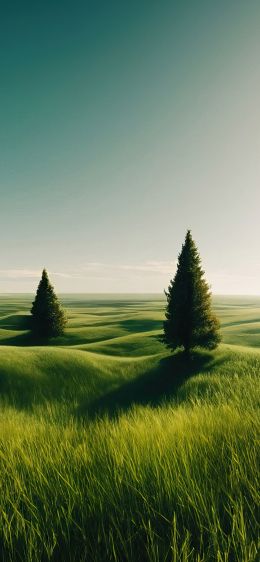 landscape, field, horizon, grass Wallpaper 828x1792