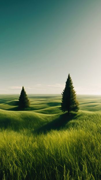 Обои 640x1136 пейзаж, поле, горизонт, трава