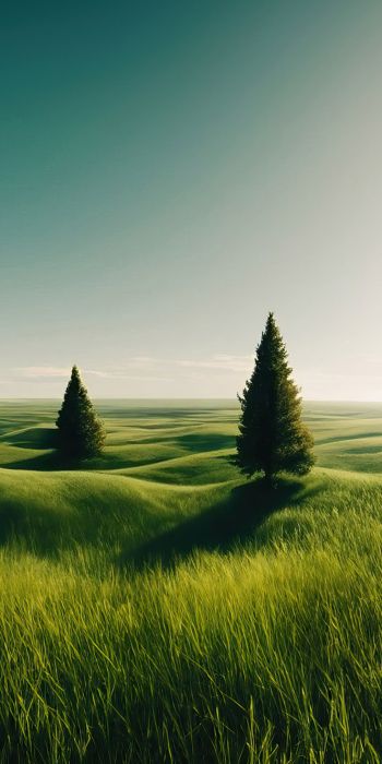 landscape, field, horizon, grass Wallpaper 720x1440
