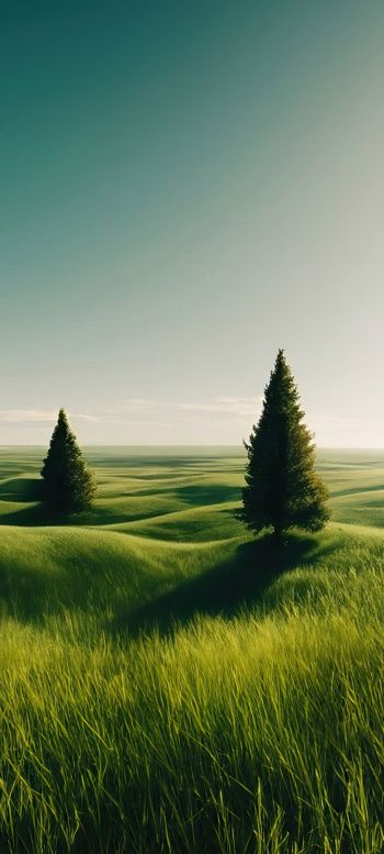 Обои 720x1600 пейзаж, поле, горизонт, трава
