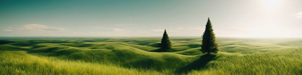 landscape, field, horizon, grass Wallpaper 1590x400