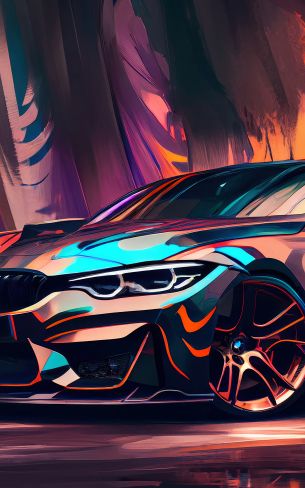 BMW M4, sports car, drawing Wallpaper 1200x1920