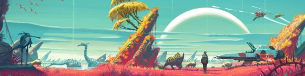 Обои 1590x400 No Man's Sky, фантистика