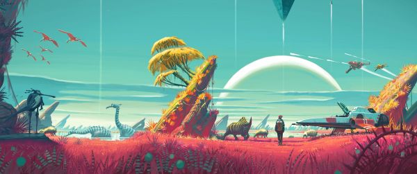 Обои 3440x1440 No Man's Sky, фантистика