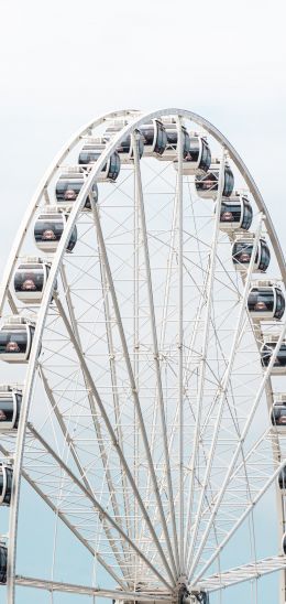 ferris wheel, white Wallpaper 720x1520