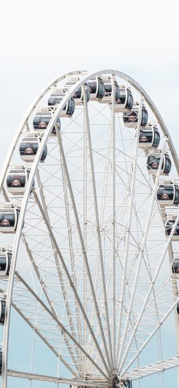 ferris wheel, white Wallpaper 1080x2340