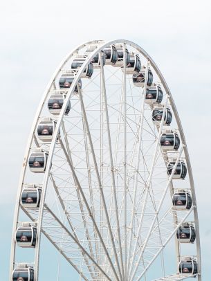 ferris wheel, white Wallpaper 2048x2732