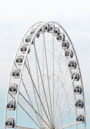 ferris wheel, white Wallpaper 1668x2388