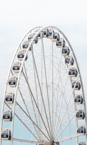 ferris wheel, white Wallpaper 1200x2000