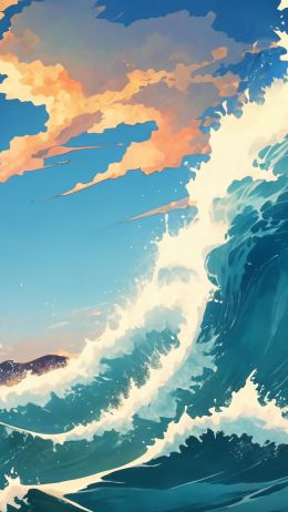 sea waves, sea, art Wallpaper 720x1280