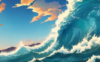 sea waves, sea, art Wallpaper 2560x1600