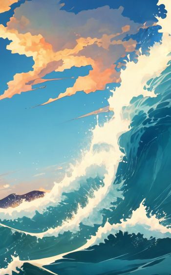 sea waves, sea, art Wallpaper 800x1280